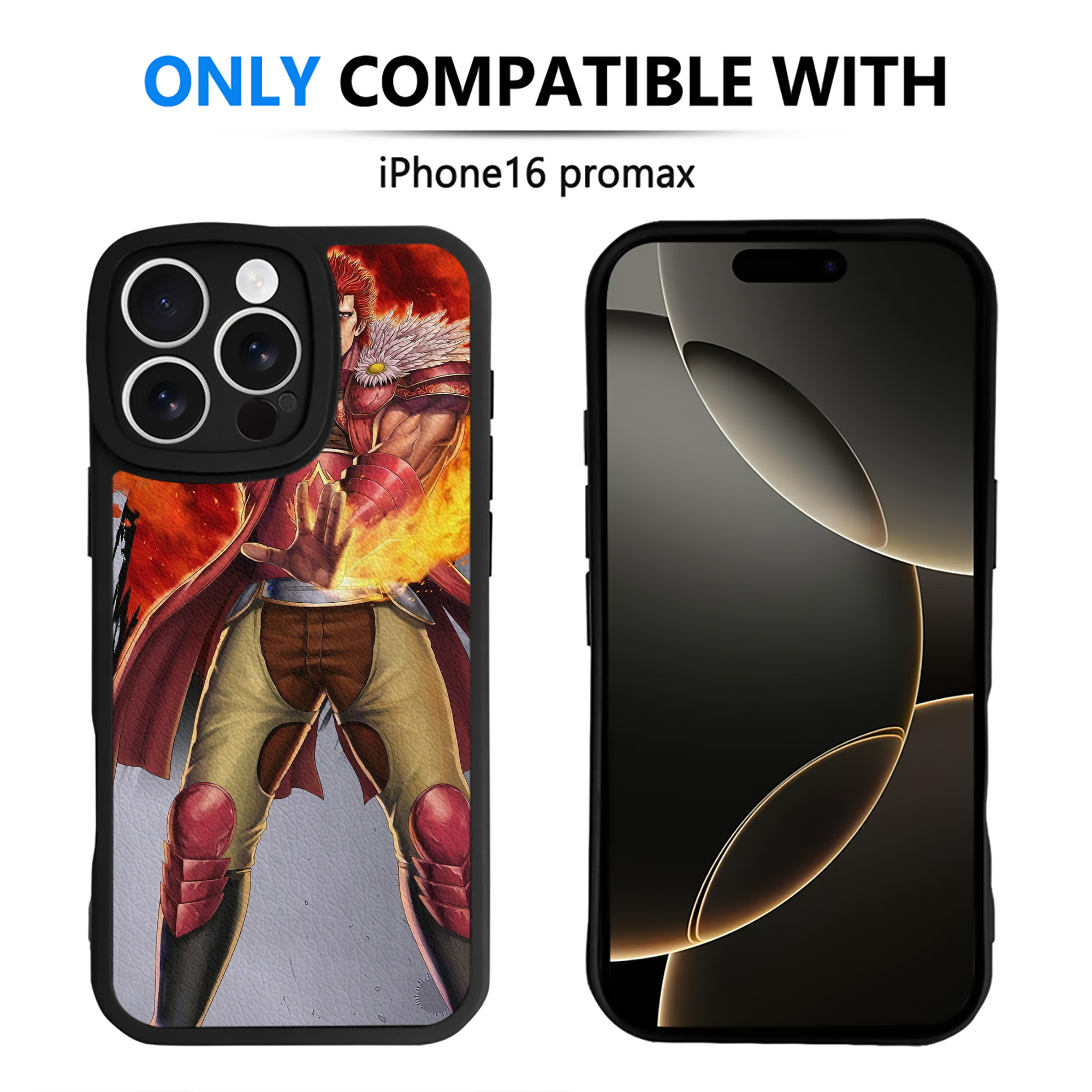 （画像用） 北斗の拳 Fist of the North Star 【iPhone 16シリーズ対応】シリコンスマホケース（レザー調） 材質：シリコン